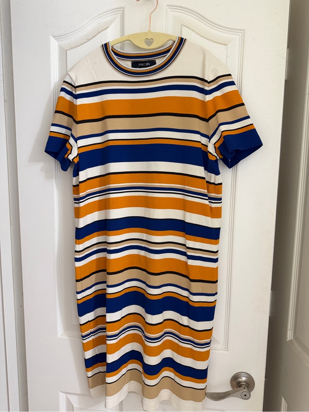 Marc Cain Striped Knit Crew neck short sleeve Dress